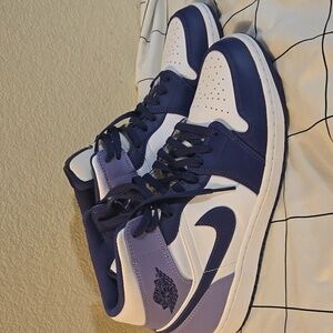 Nike High-Top Sneakers in Purple and White